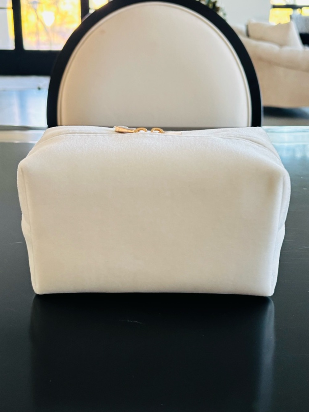 Dior Cream Velvet Zippered Case + Box - Picture 3 of 7